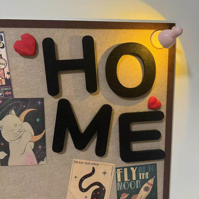 HOME字母贴饰diy毛毡板照片墙贴软木板上的小装饰男孩女孩红心贴