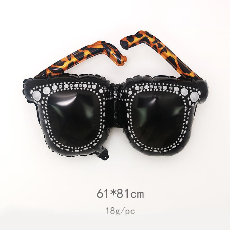 跨境新款墨镜气球话筒麦克风摄影机铝膜气球派对装饰布置拍照道具