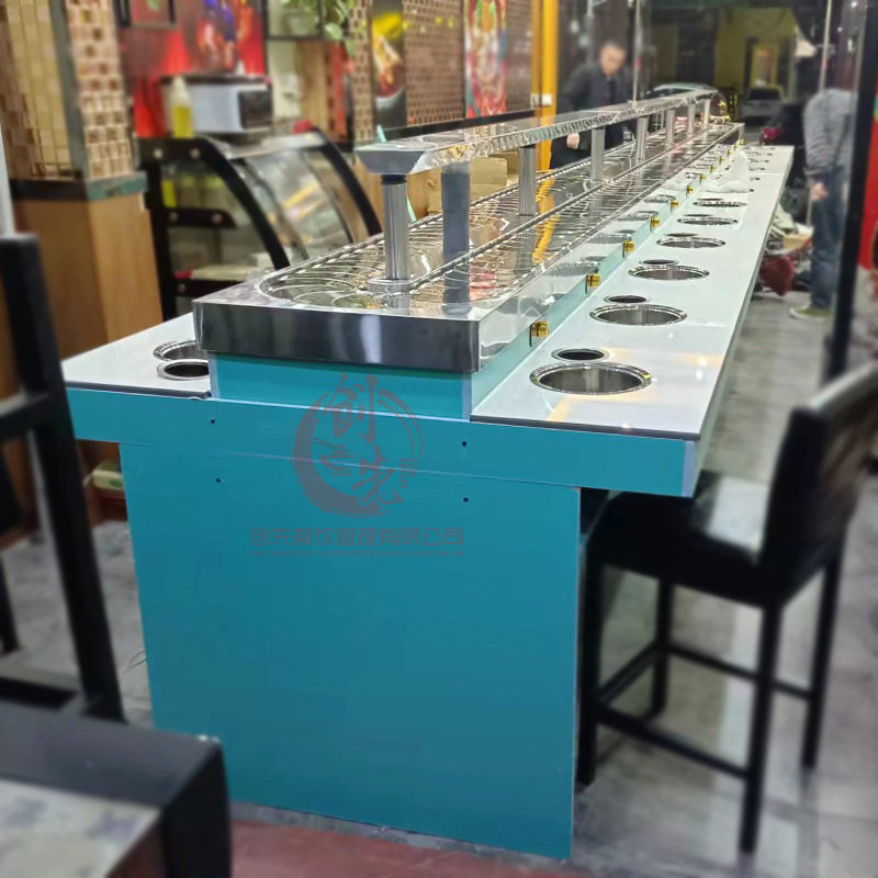 旋转小火锅设备全套商用机器转转麻辣烫串串香火锅设备桌厂家直销