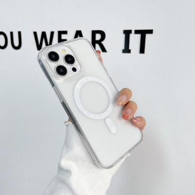 磁吸壳适用苹果15手机壳iPhone17promax透明16/14硅胶11/12/13简约全包男女款xr/xs防摔软壳16plus