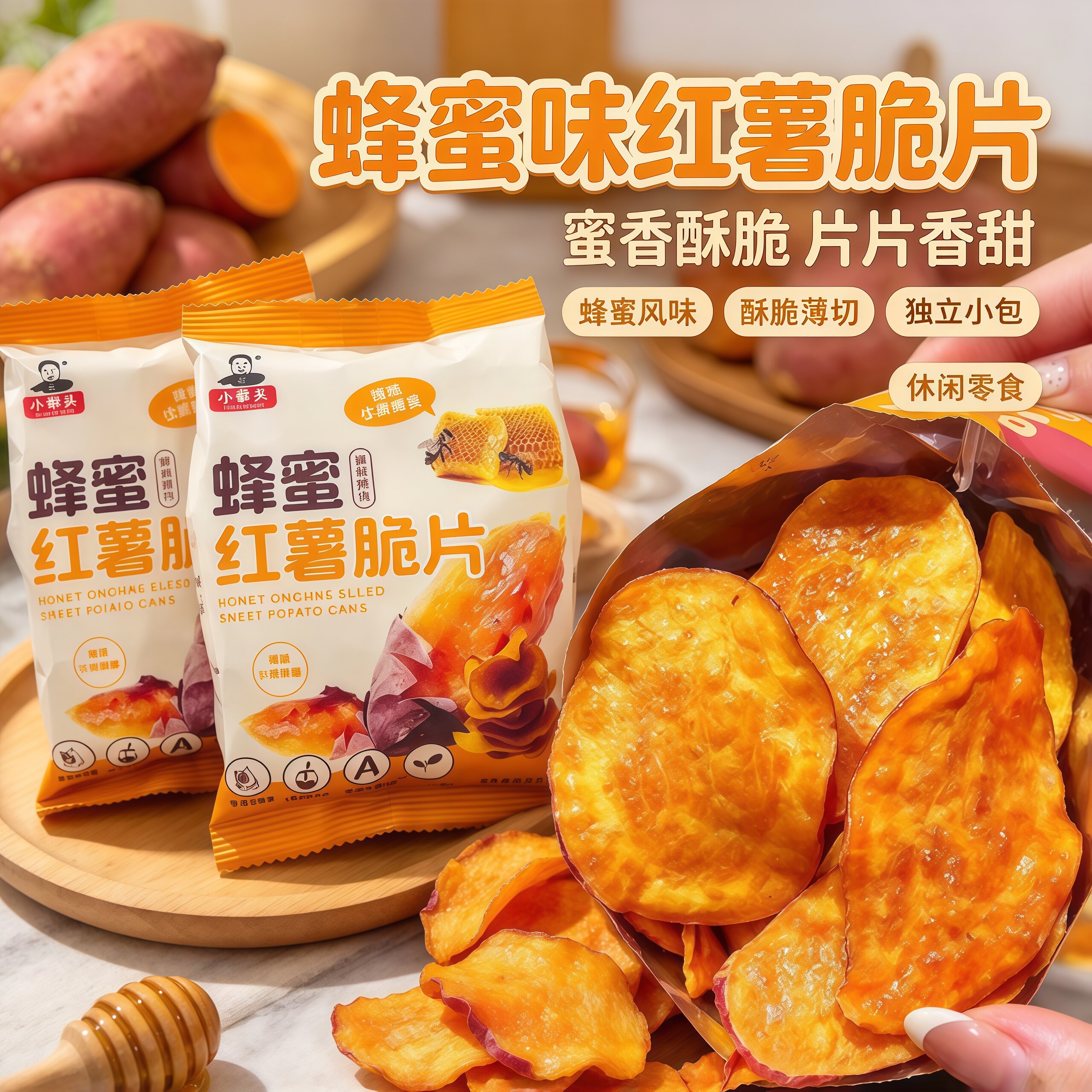 蜂蜜味红薯脆片地瓜干整箱发货配料干净薯片休闲零食食品香甜酥脆