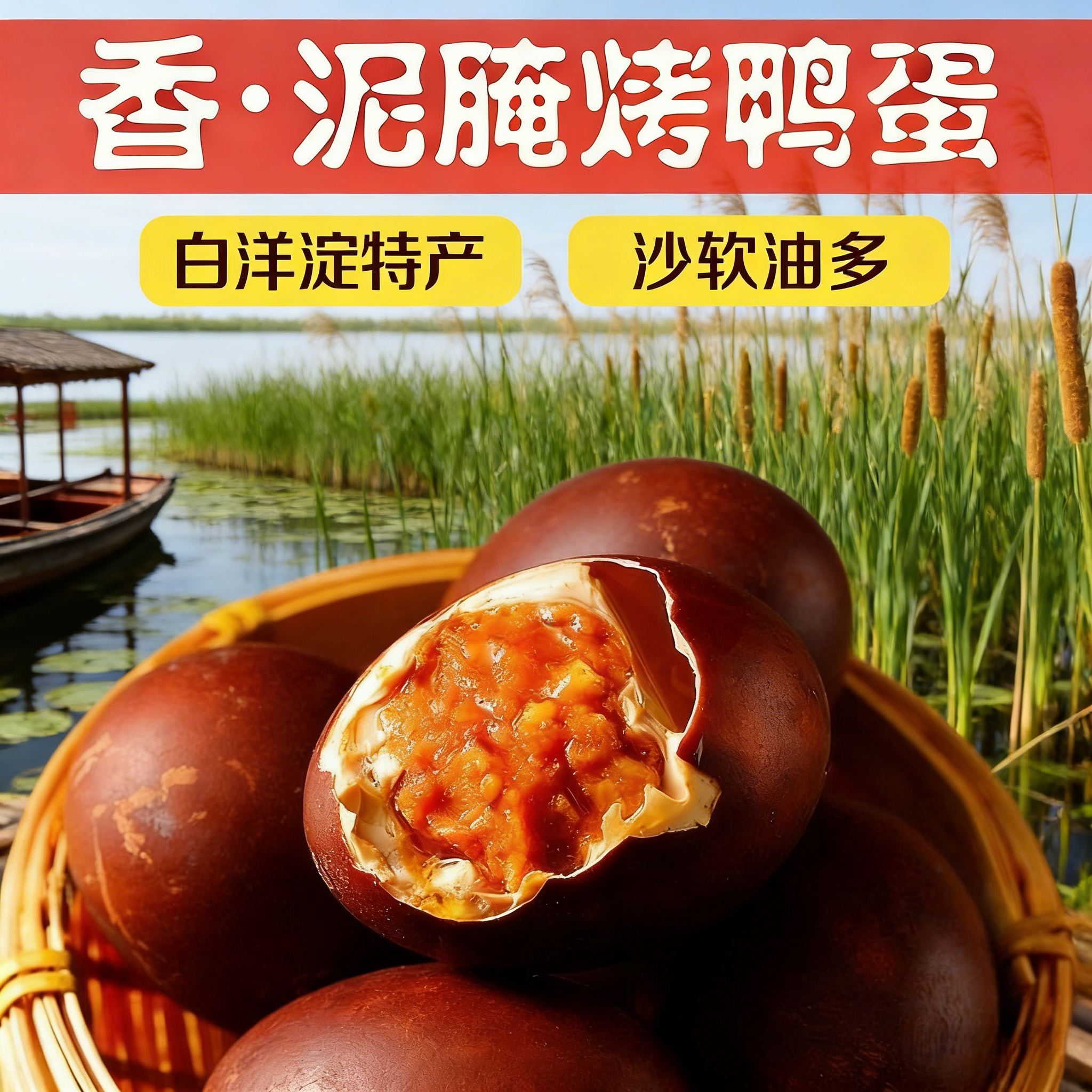 烤鸭蛋正宗流油起沙烤鸭蛋新鲜美味高蛋白营养丰富早餐小吃