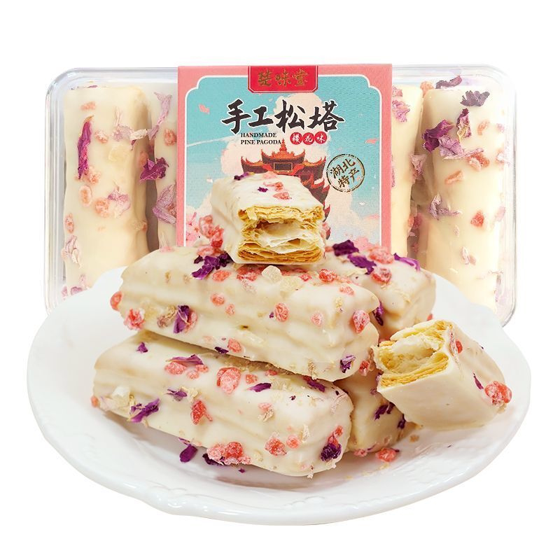 武汉特产樱花糕风味手工松塔仔伴手礼下午茶千层酥休闲零食礼盒装