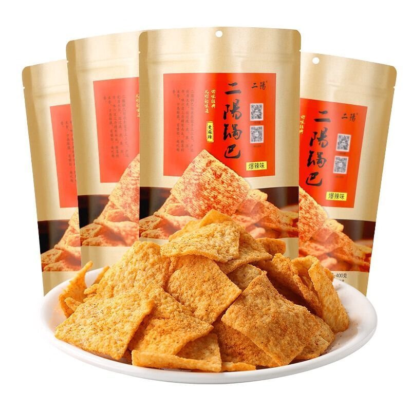 二阳锅巴手工400gx4袋装小零食网红花椒小吃休闲食品麻辣解馋宿舍