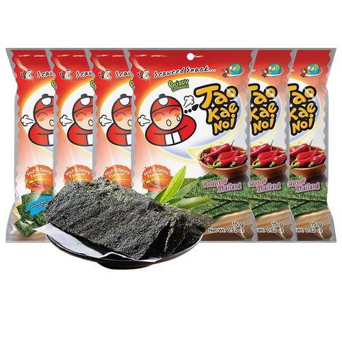 TAO KAE NOI老板仔 原味辣味海鲜味海苔片15g即开即食香脆解馋