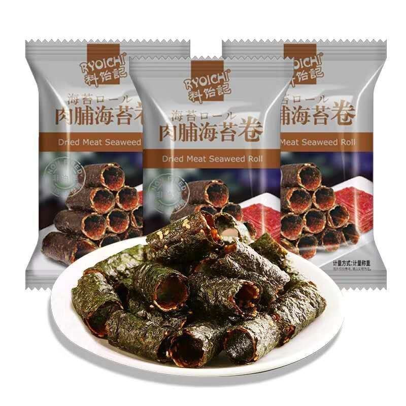 良一肉脯海苔卷 真虾海苔卷 海苔夹心脆办公休闲零食小吃特产