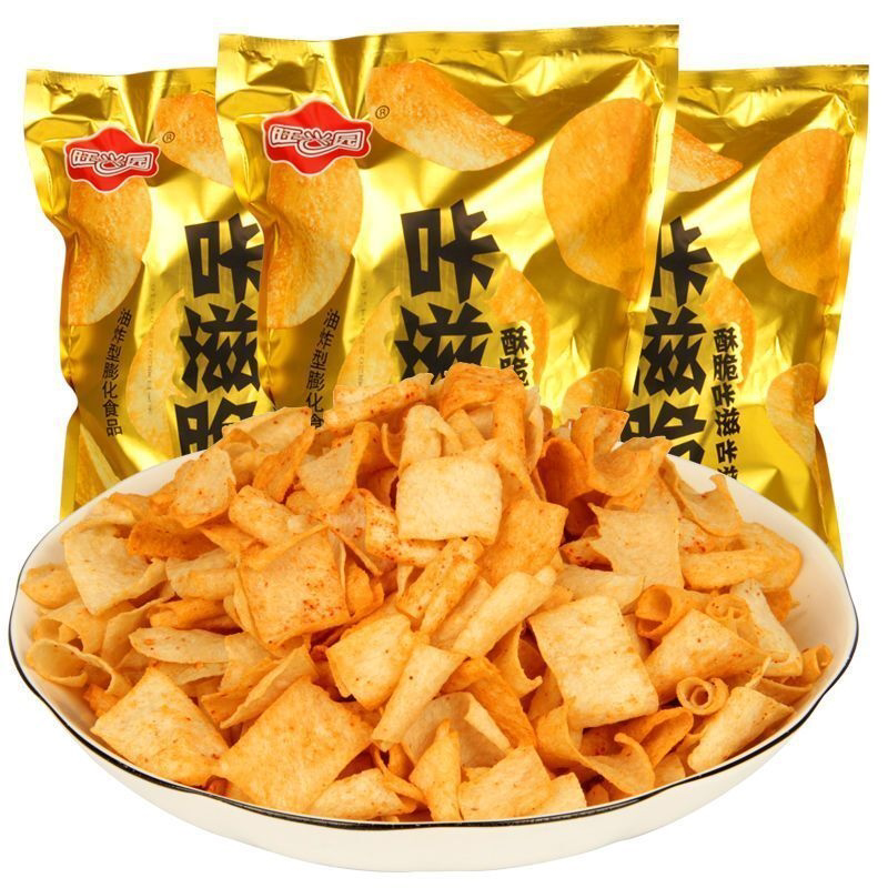 咔滋脆薯片薄脆片儿童解馋小零食大礼包膨化网红休闲食品一整箱