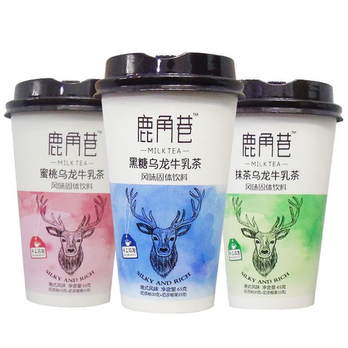 鹿角巷奶茶牛乳茶蜜桃黑糖抹茶杯装奶茶粉学生网红冲饮一整箱批发