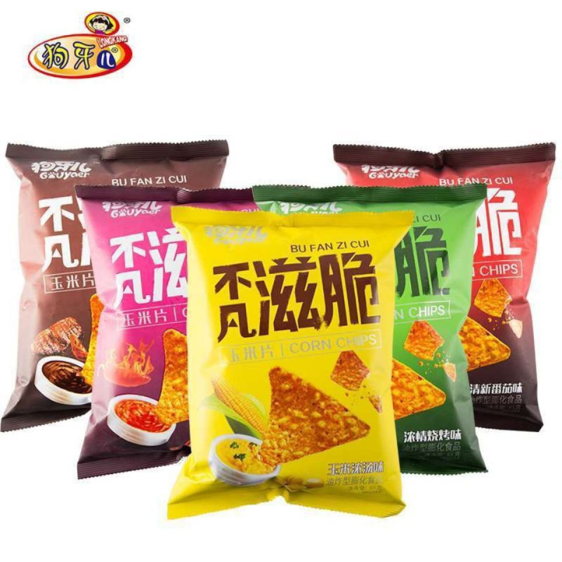 狗牙儿不凡滋脆玉米片88g网红锅巴多口味薯片办公室休闲膨化零食