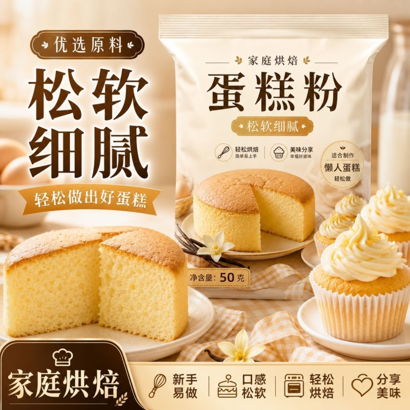 蛋糕预拌粉专用家用烘焙烤箱电饭煲烤箱面粉低筋蛋糕面粉自发粉
