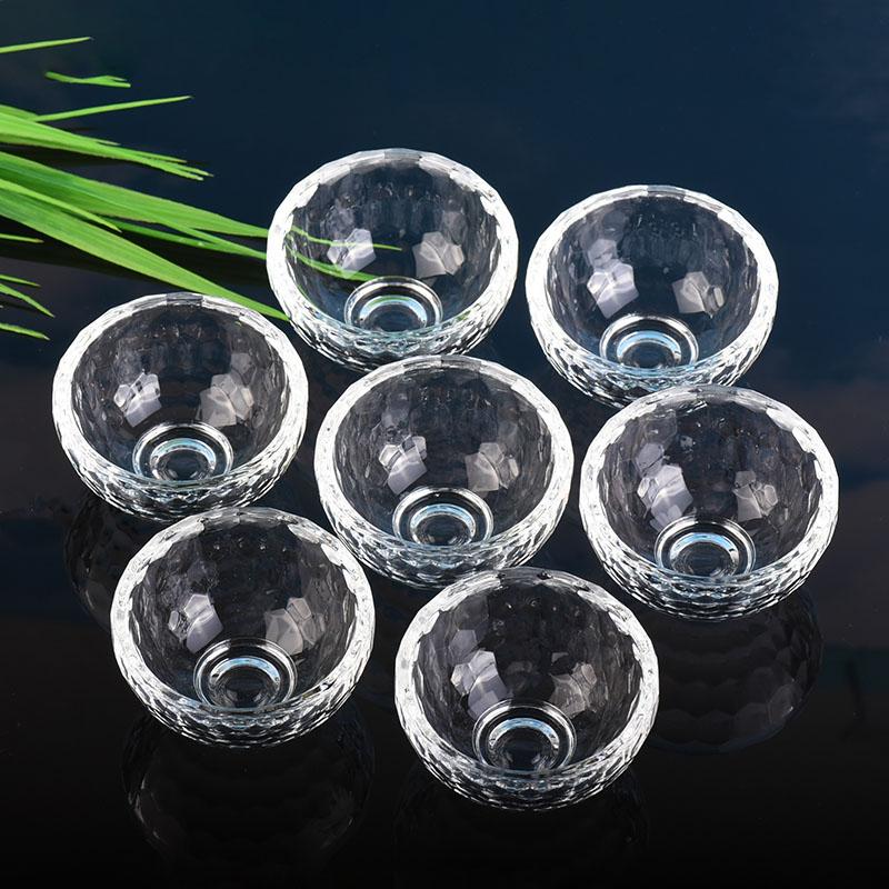 水晶供水碗八供碗供水杯净水碗佛堂供品6cm玻璃碗7个一套圣水杯
