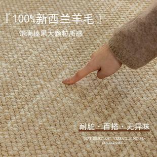 新西兰进口羊毛大宅标配素色耐脏客厅地毯卧室高级简约轻奢侘寂