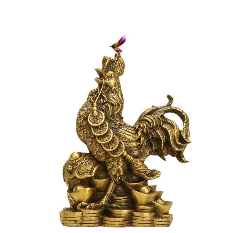 杨桐记十二生肖鸡客厅办公摆件铜公鸡铜鸡如意鸡