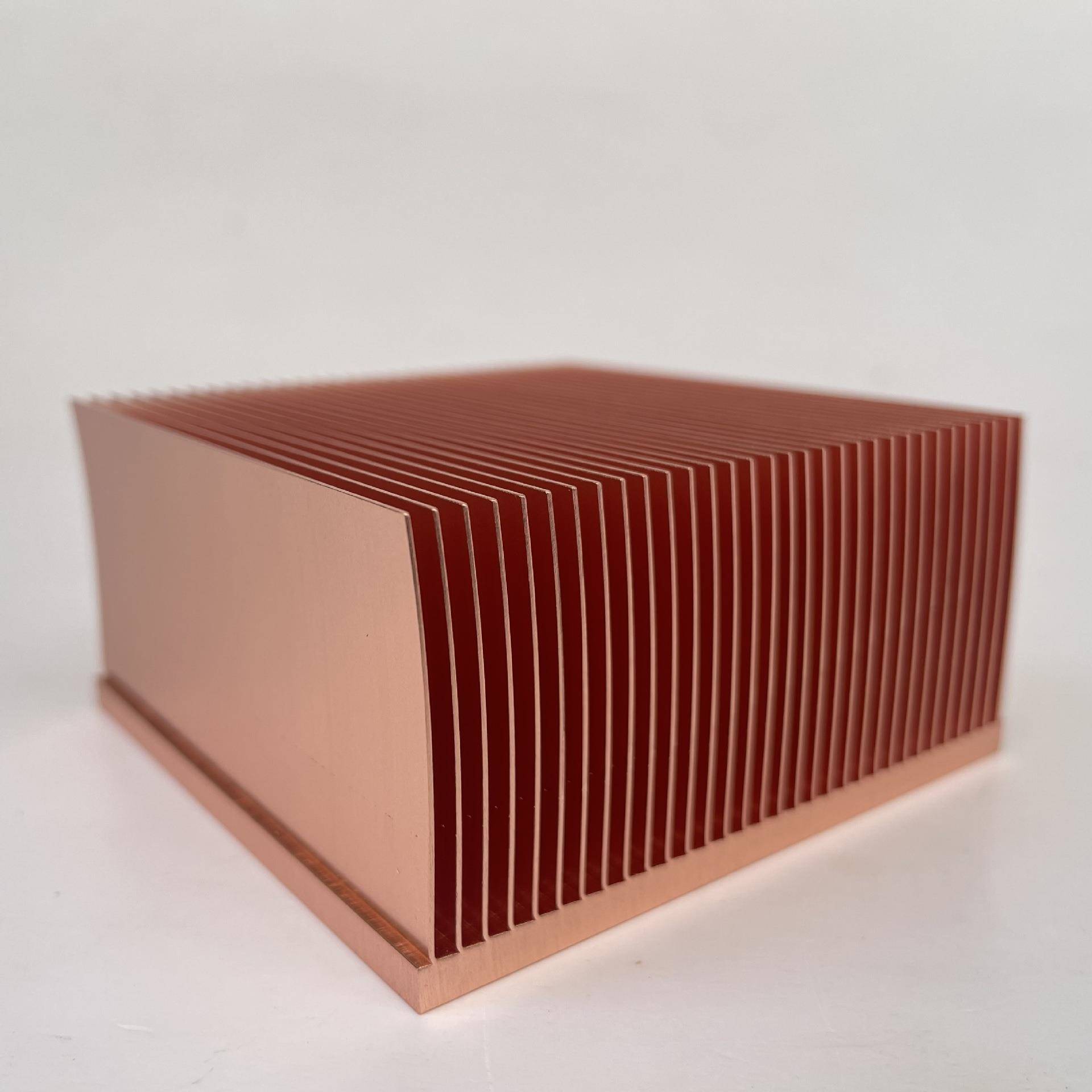 铜铲散热片80x80x40mm高密齿铲齿散热器铜工业设备散热