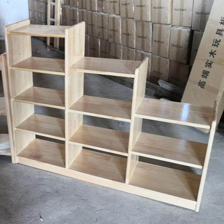 书柜松木书架收纳柜简易书橱储物柜阶梯式梯型玩具柜