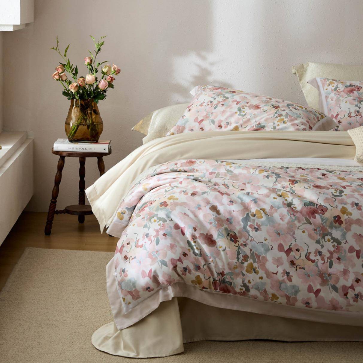 秋冬轻奢外贸100S天丝棉磨毛印花四件套加厚全棉被套床单保暖床品