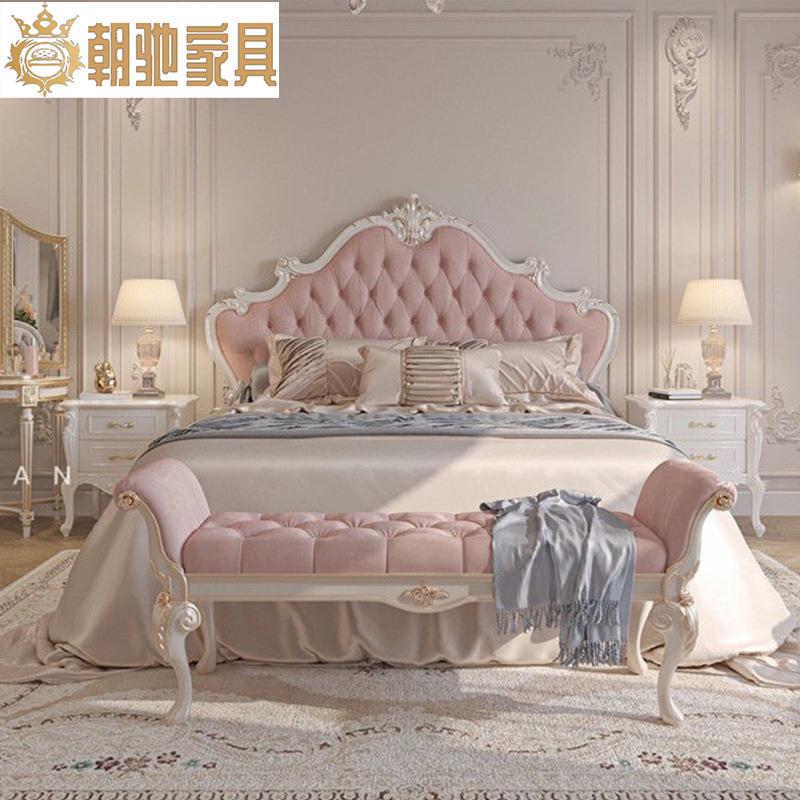 法式公主床实木床1.8米主卧欧式双人床宫廷床1.5米美式轻奢床婚床