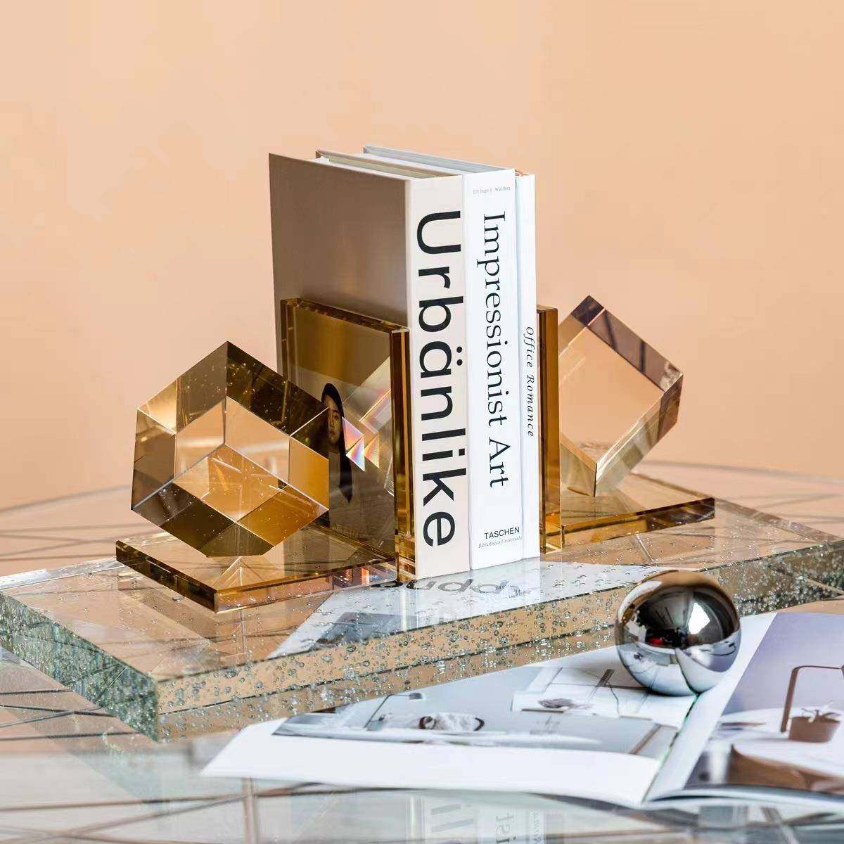 轻奢现代简约琥珀色水晶书靠书架书柜书房摆件书挡创意装饰艺术品,鲜花速递/花卉仿真/绿植园艺,割草机/草坪机,淘宝优惠券,粉丝福利购,淘宝优惠卷