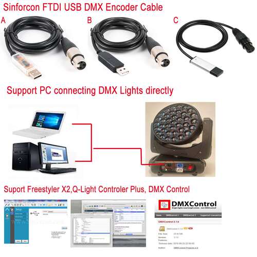 Freestyler Q-light DMX512灯光控制线配置线 适配器线uDMX适配器