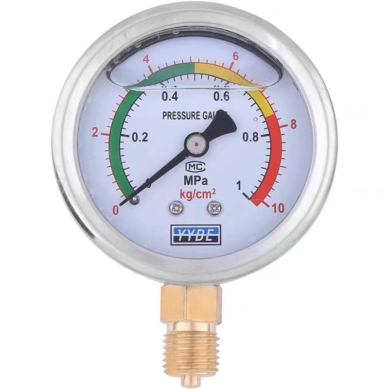 YN60充油耐震压力表 防震压力表 抗震压力表 径向100bar