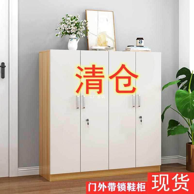 鞋柜带锁门外柜门口木质大容量室外防盗鞋架简易电梯口楼道实木