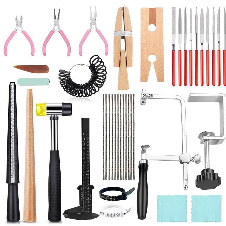 DIY手工工具19件套 锯弓锯条迷你小钳子打金工具蜡模切割戒指测量