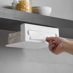 厨房壁挂式纸巾架免打孔厕所卫生间擦手抽纸盒酒店浴室纸巾收纳盒
