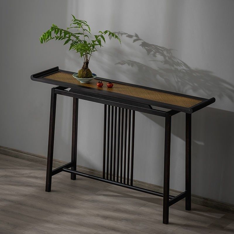 新中式玄关桌子入户条案桌仿古小案几供桌端景台置物架窄条桌高端