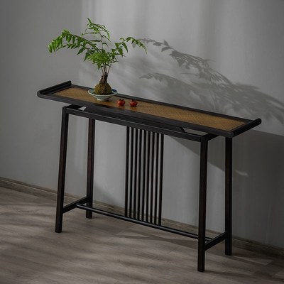 新中式玄关桌子入户条案桌仿古小案几供桌端景台置物架窄条桌高端