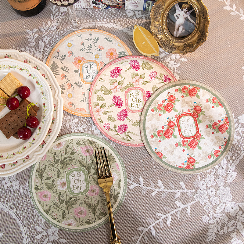 餐桌隔热垫高颜值皮革餐垫圆形PU皮碗盘垫水杯垫免洗防水防油桌垫