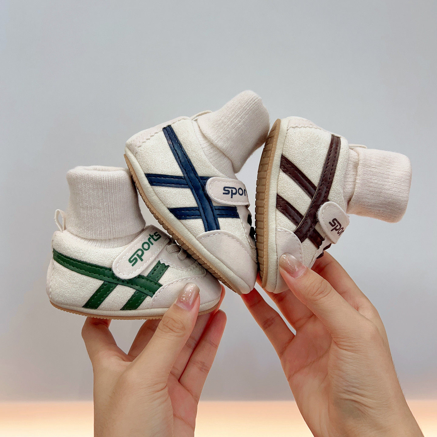 春秋新款婴儿男女鞋袜一体学步鞋