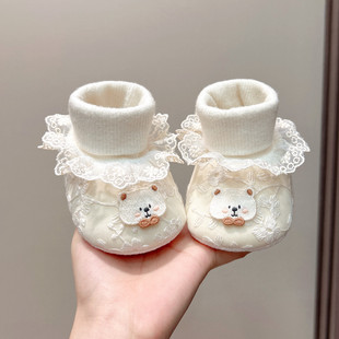 保暖不掉步前鞋 婴儿鞋 12个月小宝宝棉鞋 软度小月龄护脚套 子冬0