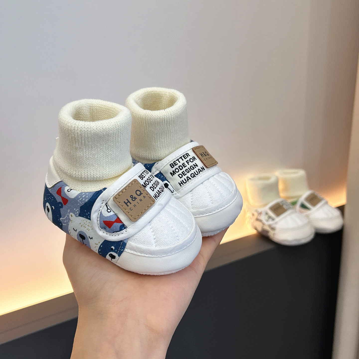 秋冬季婴儿加绒加厚保暖鞋袜