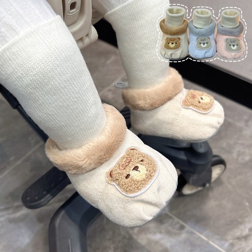 秋冬季婴儿加绒保暖步前鞋袜