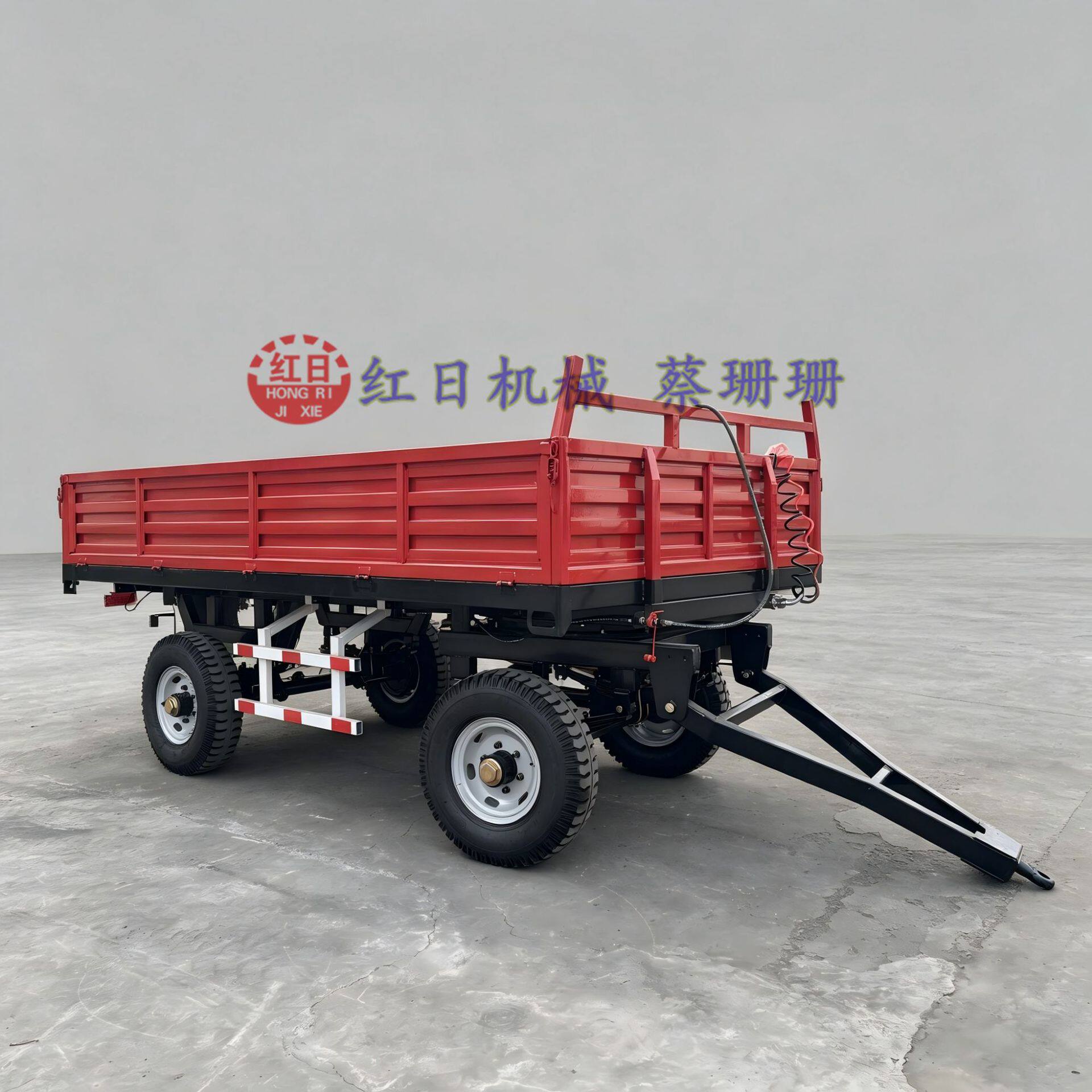 拖车厂家供应农用拖车5吨气刹液压自卸拖车单轴双轴农用运输拖车