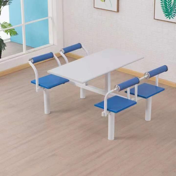 工厂食堂餐桌椅 4人6人小吃快餐店面馆餐饮不锈钢连体桌椅组合