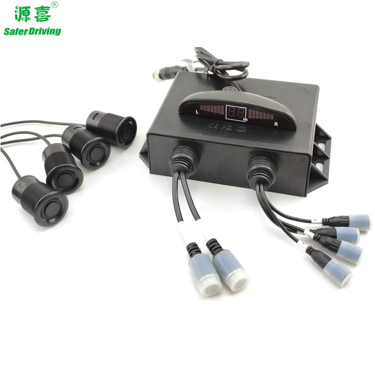 源喜大货车小月牙LED显示屏12~24V倒车雷达4探头货车专用