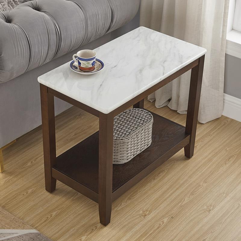 fc实木沙发边几仿大理石角几简约小桌子茶几轻奢侧边柜长方形窄边