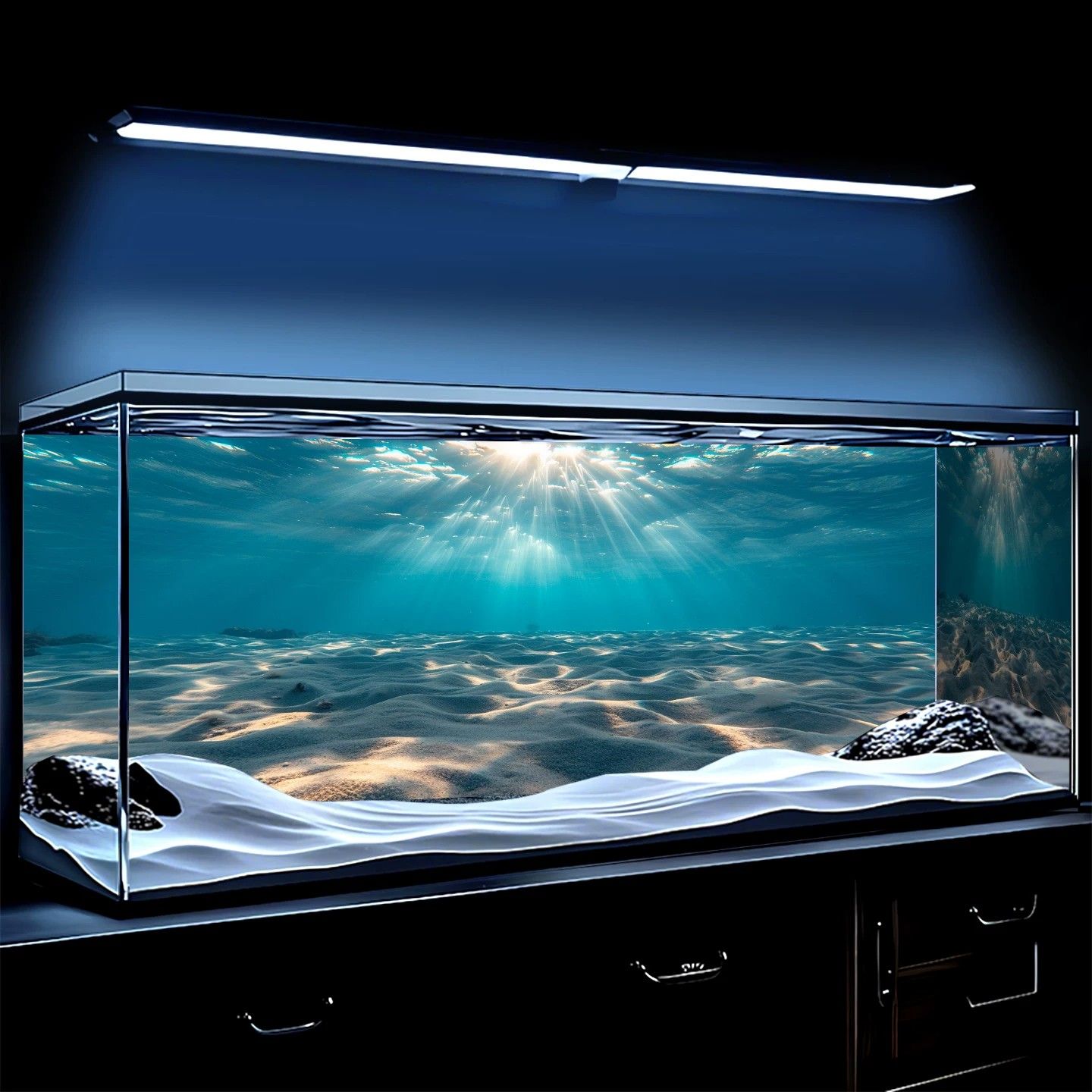 造景壁纸3d立体贴画高清定制正胶外贴鱼缸背景贴纸深海海底水族箱