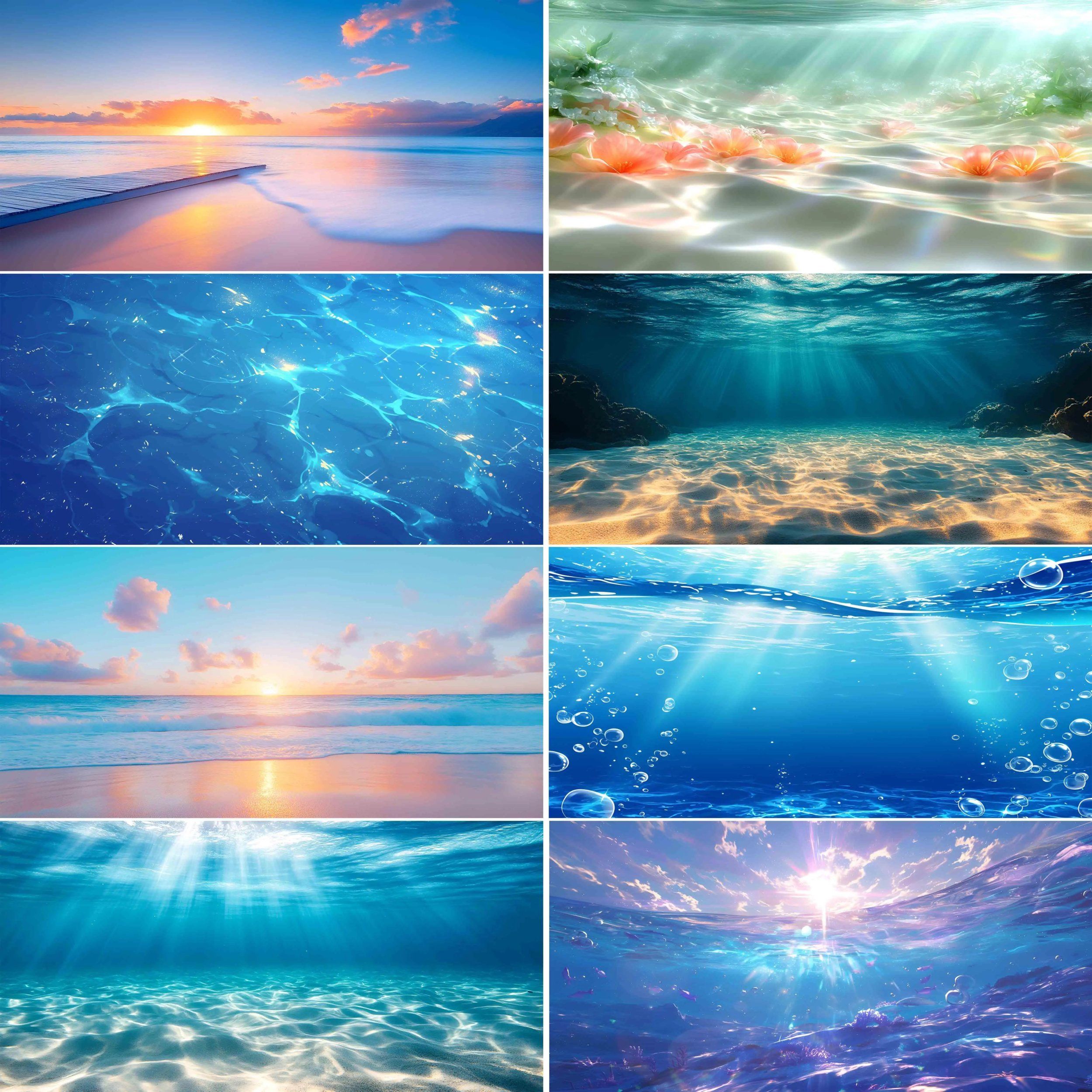 鱼缸背景专用贴纸3d立体高清图外贴5d水族箱沙滩海水造景装饰壁画