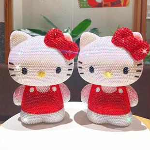 饰品粘钻卡通凯蒂猫摆件 手工diy贴钻kt猫存钱罐diy打发时间家居装