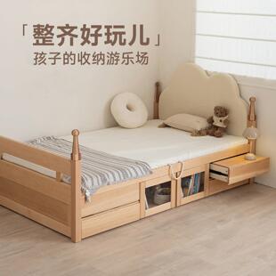 玩梦超人 魔比储物床实木高箱儿童床多功能高低床双层床带玩乐架