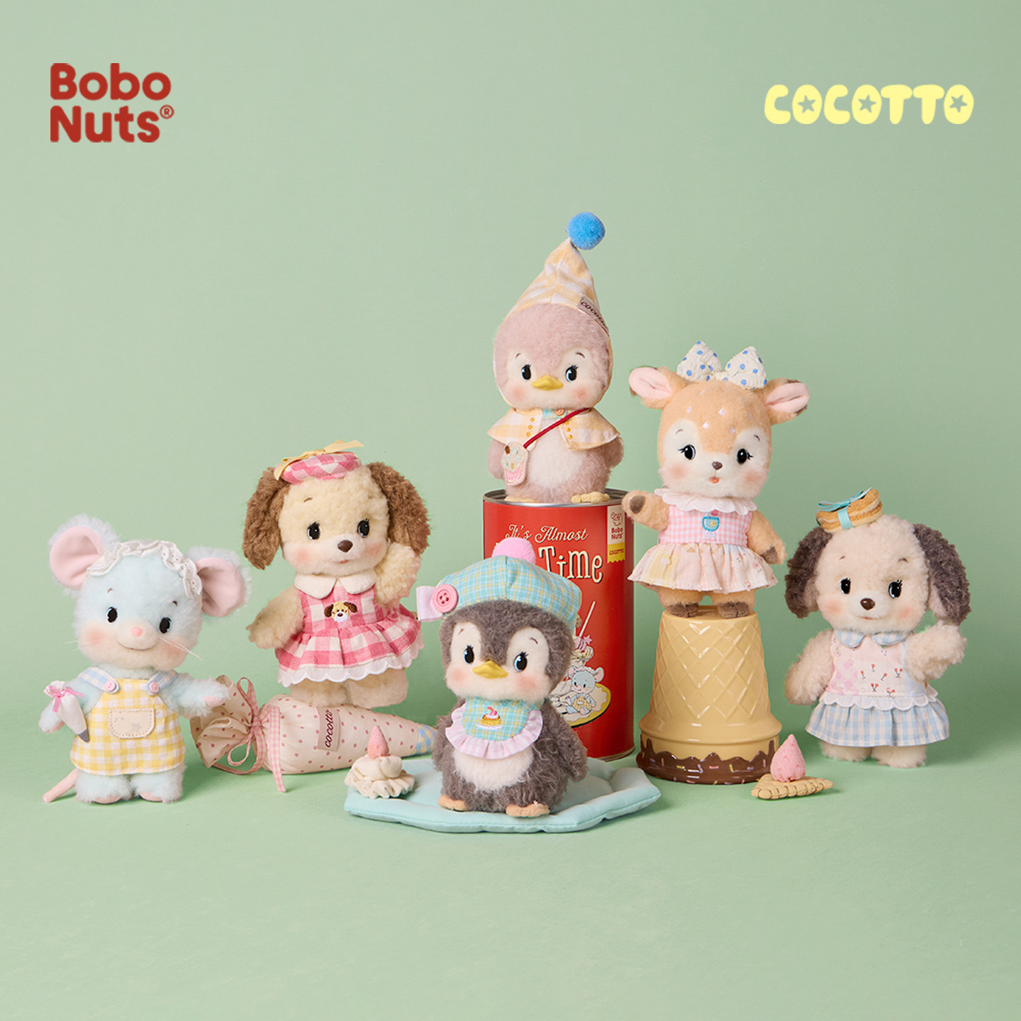 【新品】Bobo Nuts毛绒挂件bobo罐小玩偶书包包小狗公仔企鹅玩具
