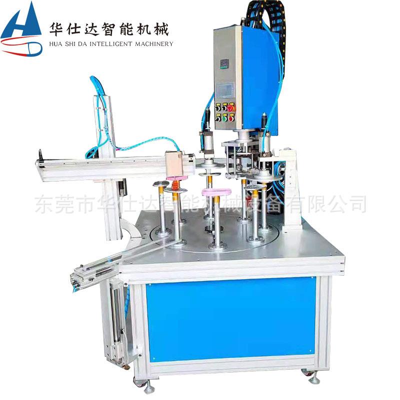 八工位PVC圆筒底片自动封底机PET圆筒UV胶水粘底机