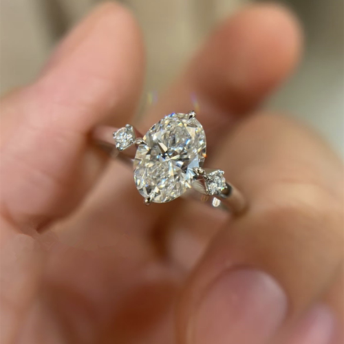 简约高级感悬浮钻指环s925不掉色