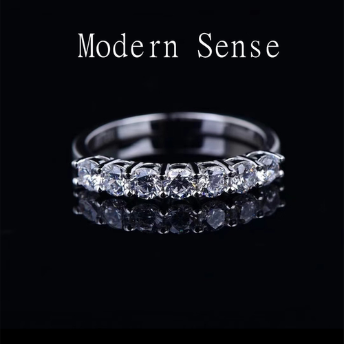 摩登圣饰S925纯银七公主排钻戒指