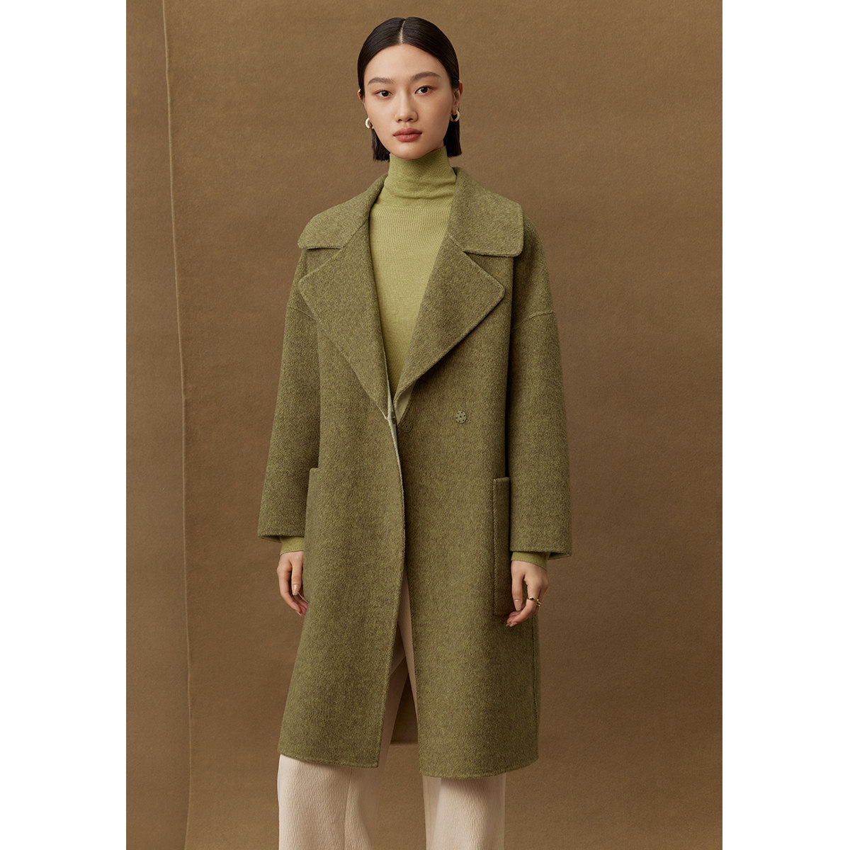 【粉丝专属】全羊毛毛呢外套冬双面呢中长款大衣M4