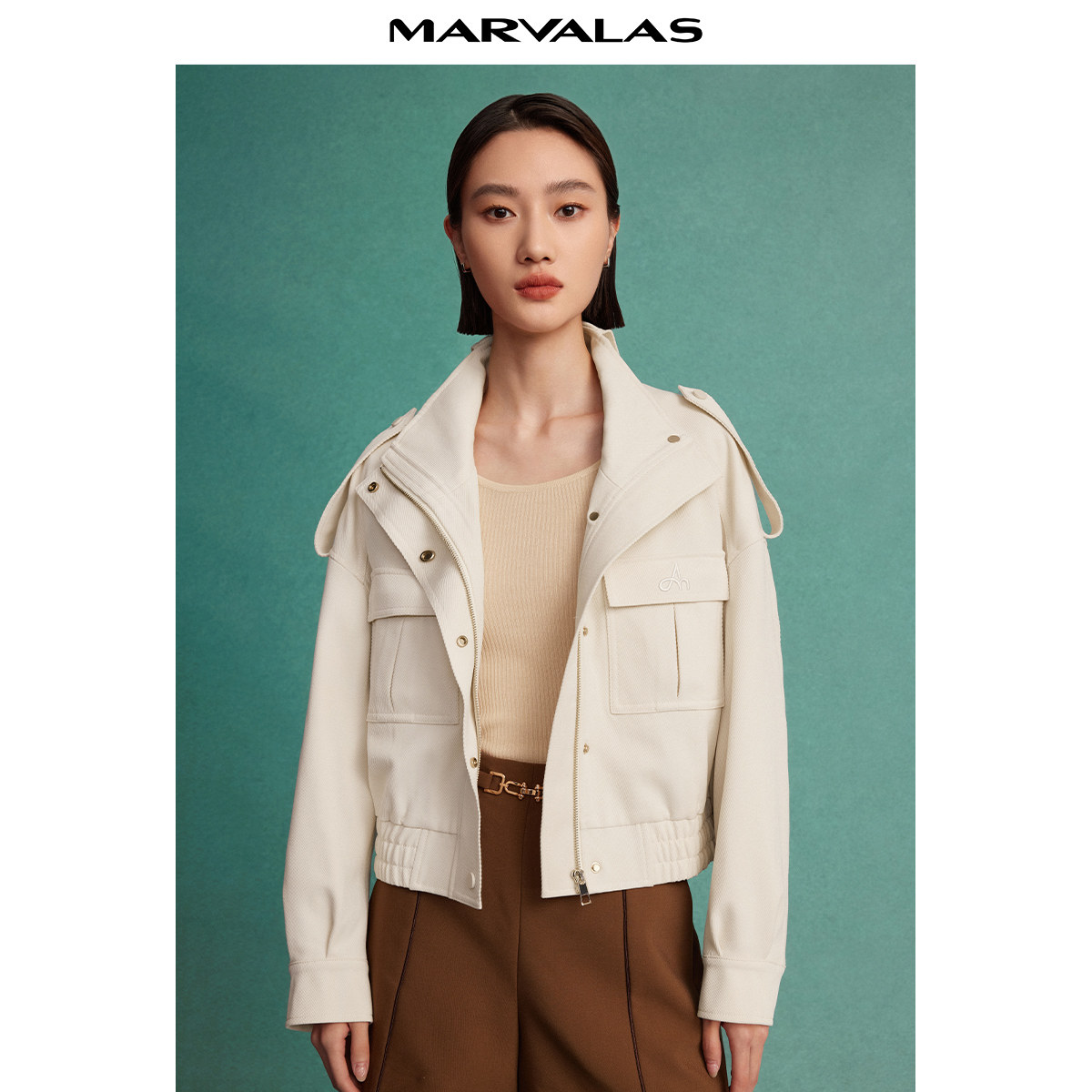 【廖廖粉丝专属】曼德诗休闲工装风外套2025春季