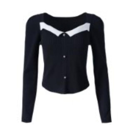 【粉丝专属】曼德诗女法式设计感毛针织衫雏菊修身毛衫Y733306835