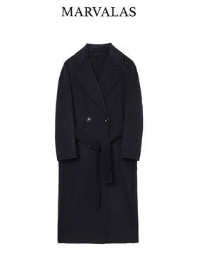 【粉丝专属】山羊绒毛呢外套女气质收腰绵羊毛百搭长款大衣Y27015